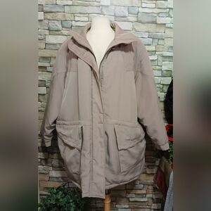 Vintage Synergy Womens 3X Beige Thick Overcoat Cozy Winter